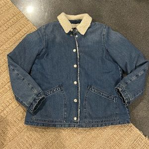 J. Crew Jeans Sherpa Lined Denim Jacket Size Small